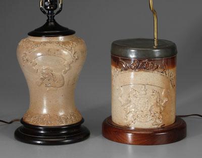 Appraisal: Two English stoneware jars one baluster form with grapevine decoration