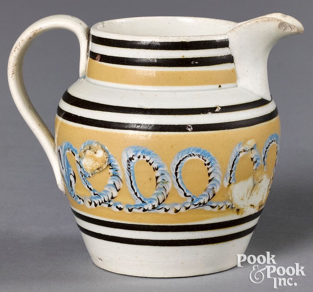 Appraisal: Mocha creamer with earthworm decoration Mocha creamer with earthworm decoration