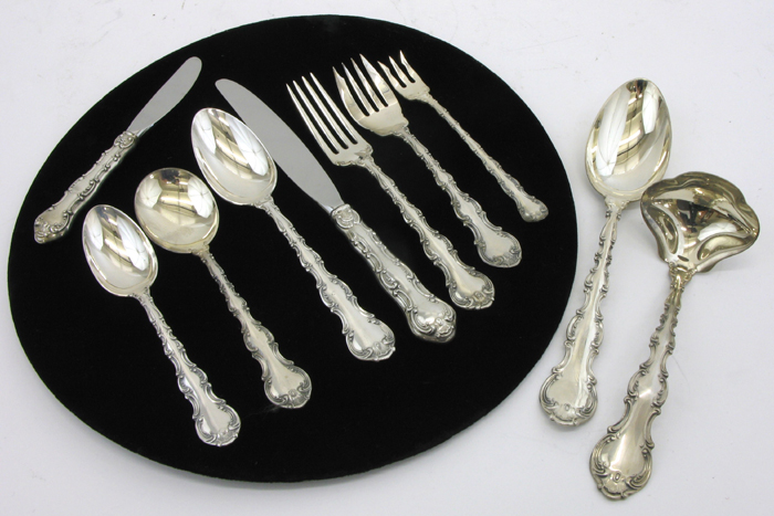 Appraisal: GORHAM STERLING SILVER FLATWARE SET pieces in the Strasbourg pattern