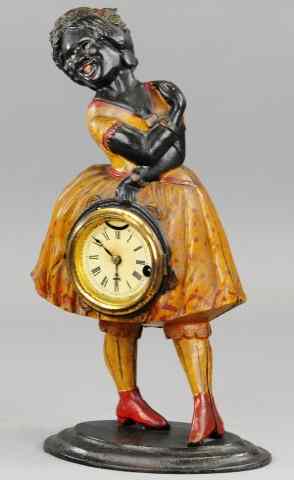 Appraisal: 'TOPSEY'' BLINKING EYE CLOCK Bradley Hubbard cast iron figural clock