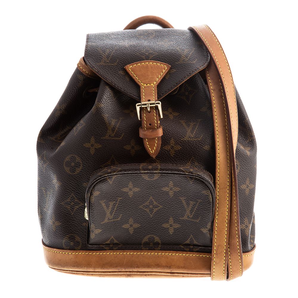 Appraisal: A Louis Vuitton Montsouris PM Backpack A brown and tan