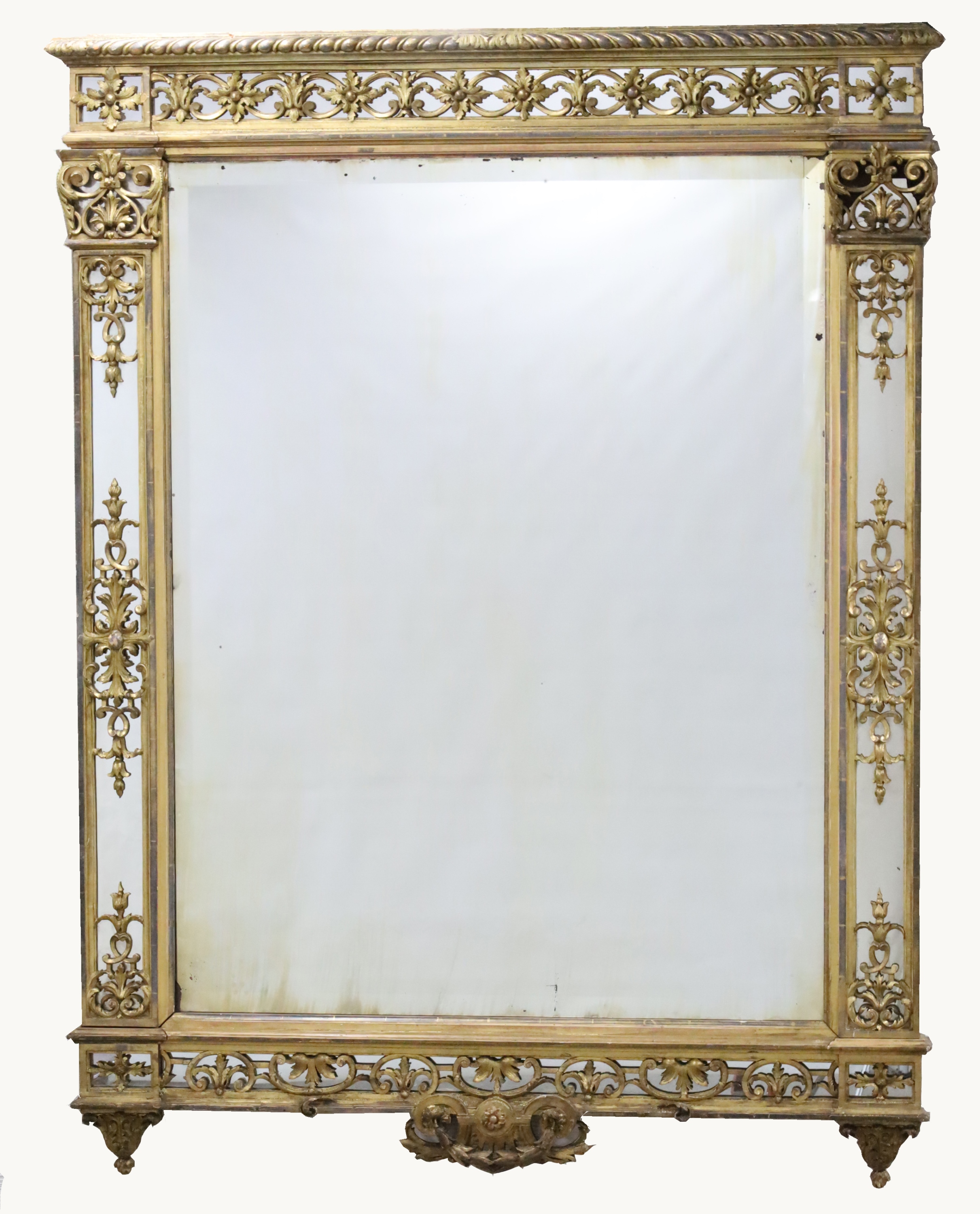 Appraisal: TH C FRENCH REGENCY MIRROR French Regency style gold leaf