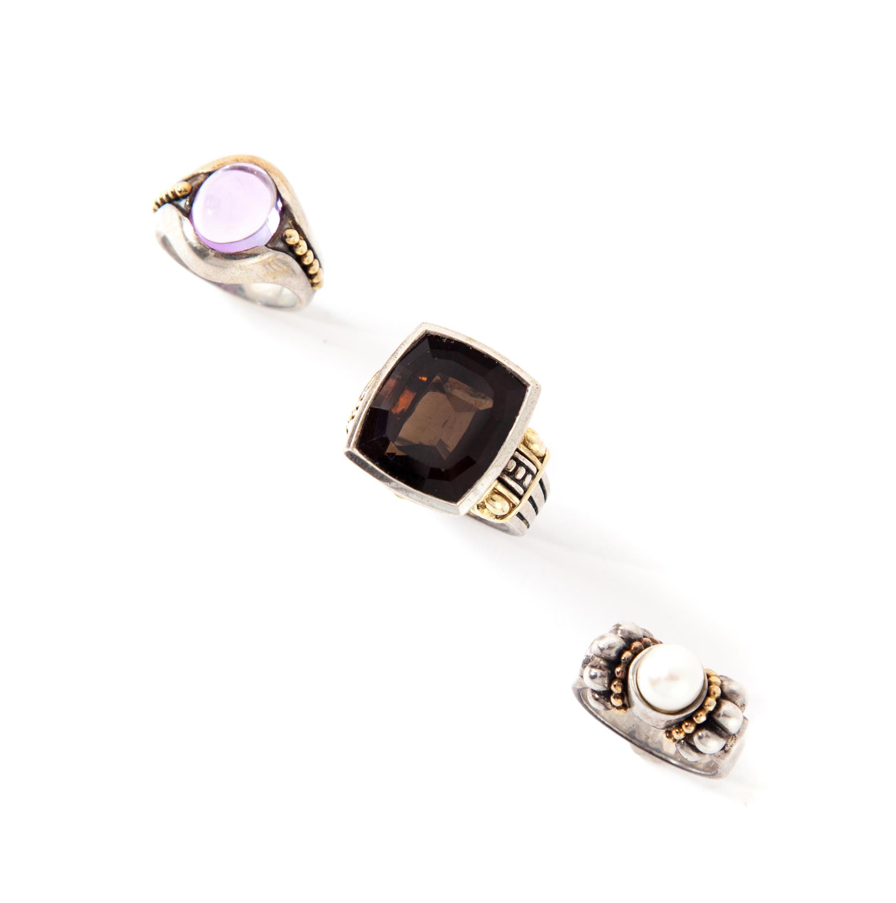 Appraisal: LAGOS RINGS-CAVIAR COLLECTION American st century Three sterling silver and