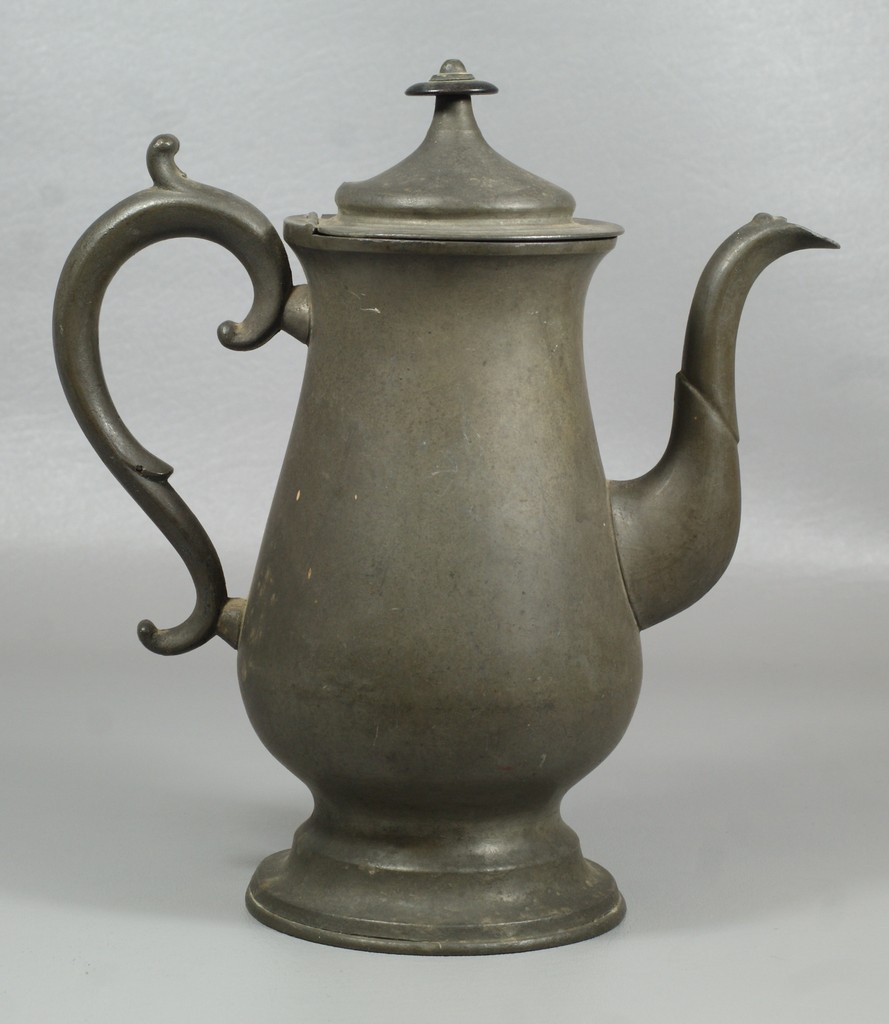 Appraisal: American pewter coffee pot by Boardman Hall Philadelphia tall generally