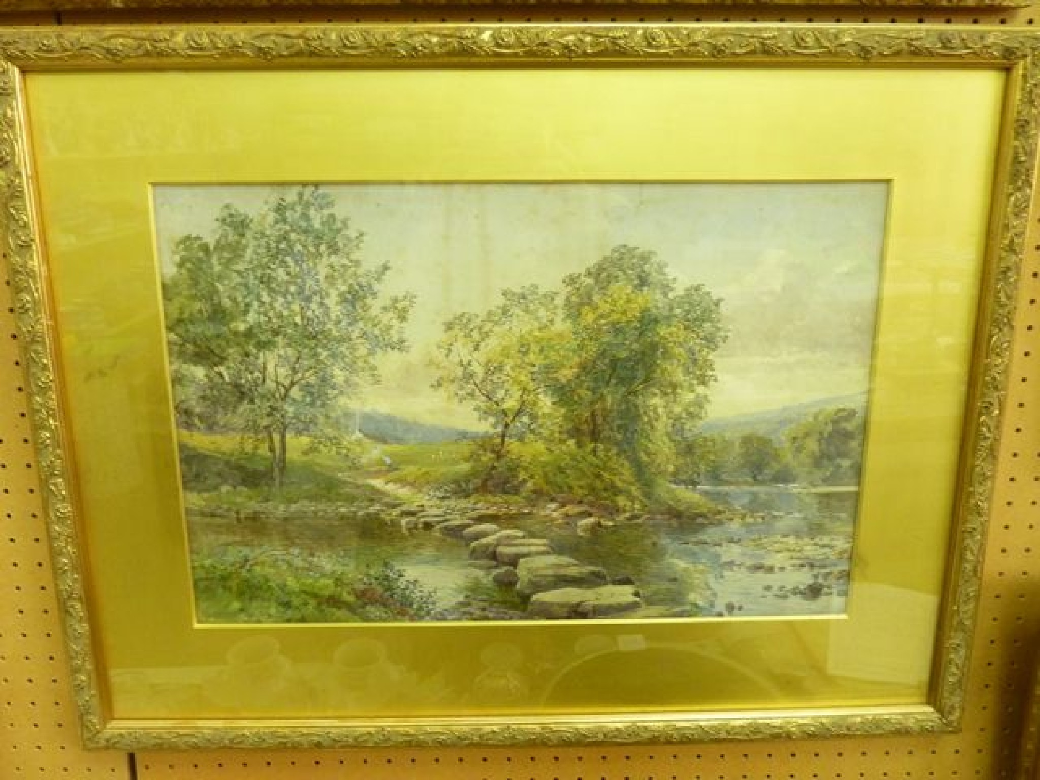 Appraisal: A th century watercolour of Tarr Steps and wider landscape