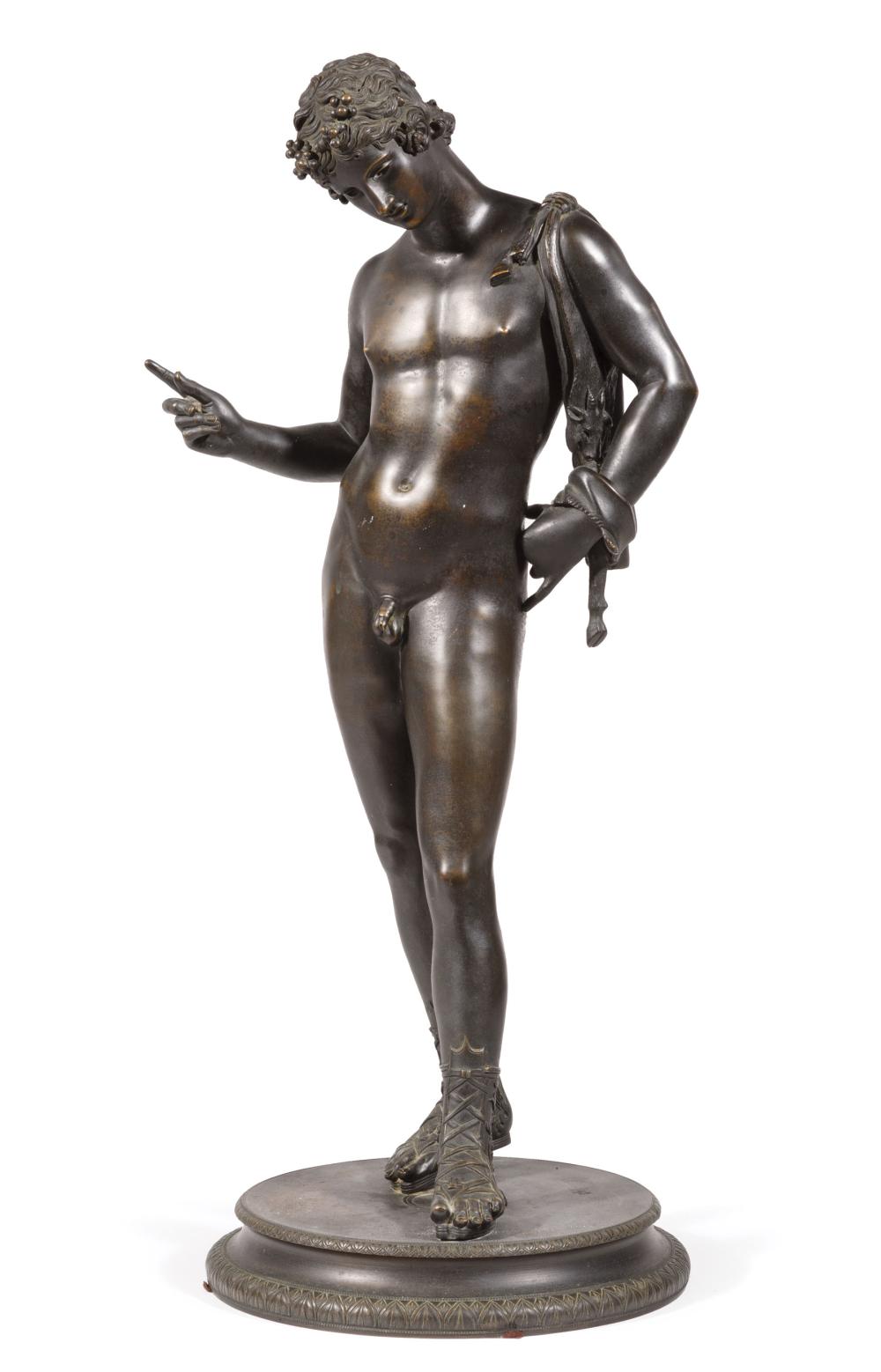 Appraisal: Bronze Figure of Narcissus or Dionysus after the antique found