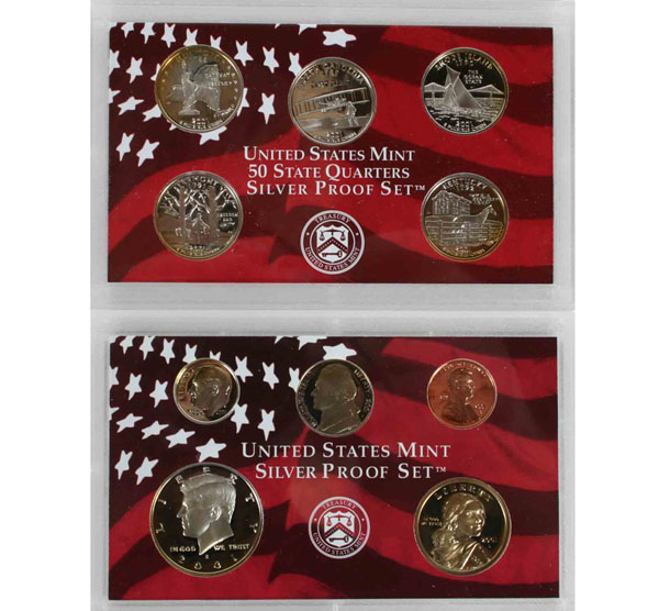 Appraisal: Silver proof set w Quarters Box COA Coins