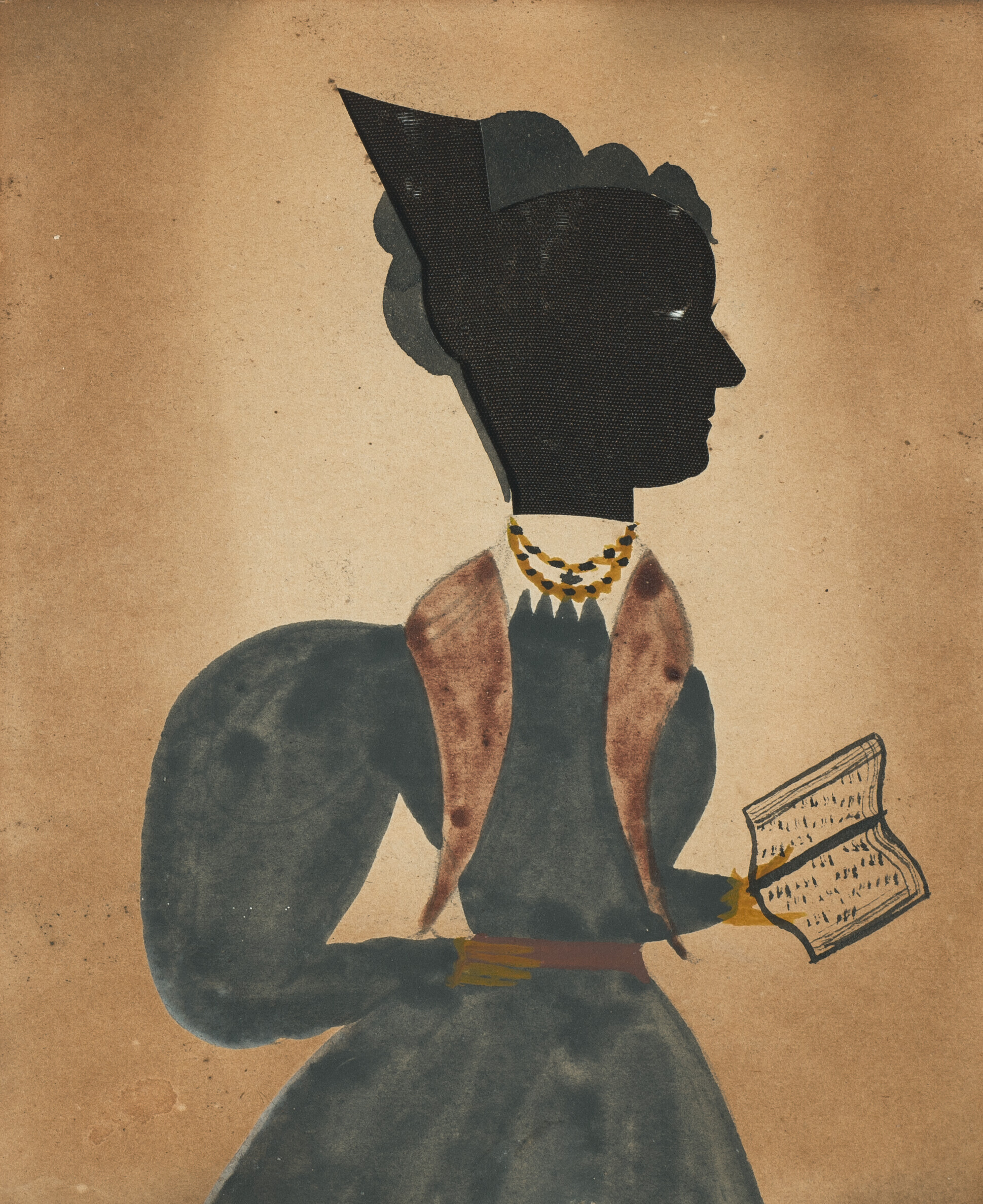 Appraisal: EZRA WOOD - SILHOUETTE PORTRAIT OF A LADY IN BLUE