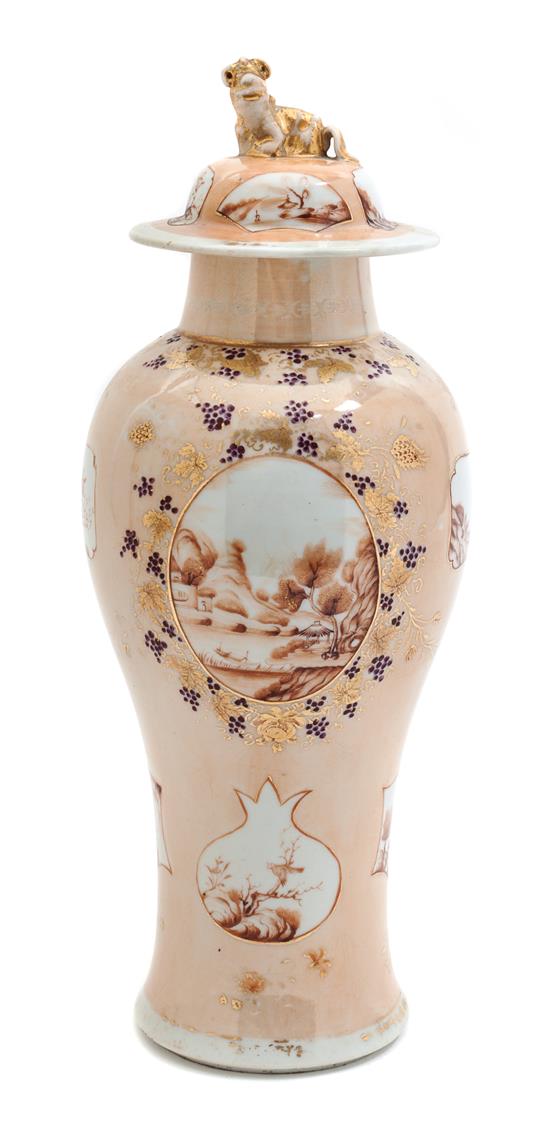 Appraisal: Sale Lot A Chinese Export Porcelain Vase with Cover th