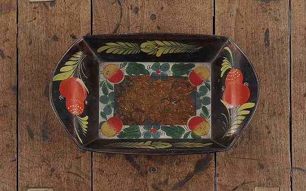 Appraisal: Pennsylvania tole bread tray th c with an asphaltum ground