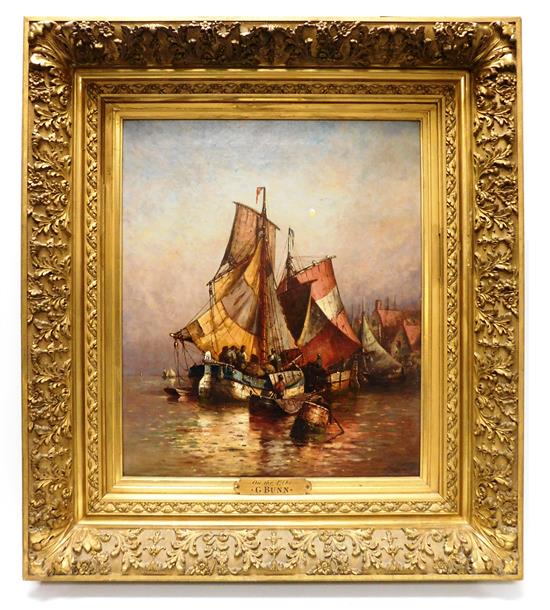 Appraisal: George Bunn American active - On the Elbe oil on