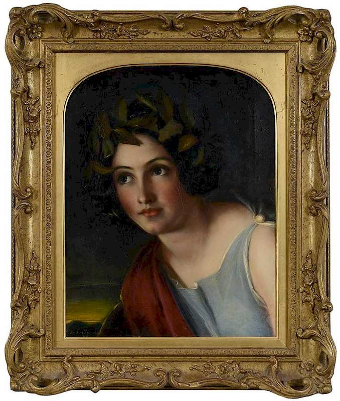 Appraisal: Edward William John Hopley British - Classical Woman Wearing Laurel