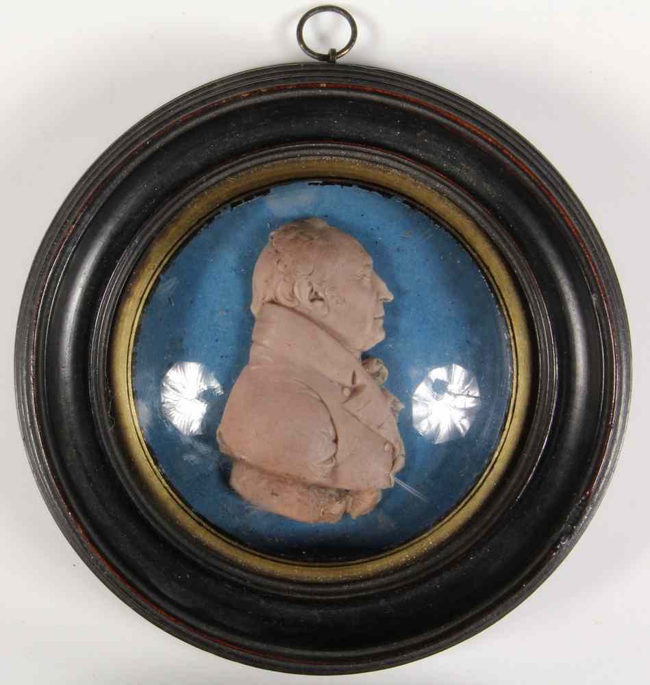 Appraisal: WAX PORTRAIT RELIEF OF A GENTLEMAN- circa labeled on verso