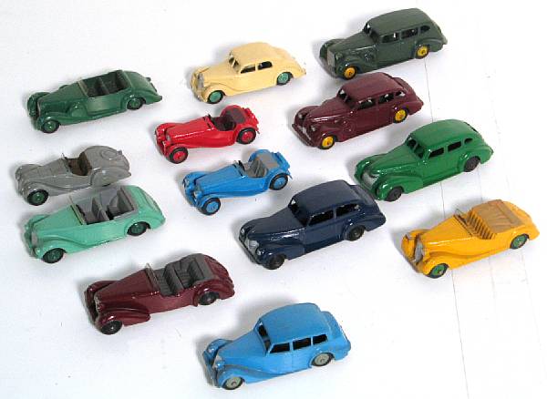 Appraisal: Pre-war Dinky scaled cars Lot includes Lagonda Armstrong Talbot Jaguar