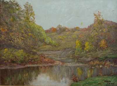 Appraisal: Adam Lehr American Cleveland - Landscape with stream Oil on