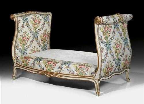 Appraisal: PAINTED BED A LA TURQUE Louis XV sign G IACOB