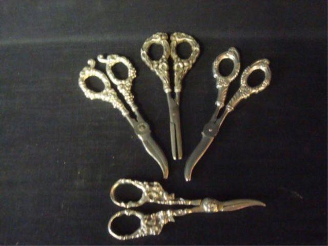 Appraisal: Sterling Scissors with Ornate Sterling Handles From a Scarsdale NY