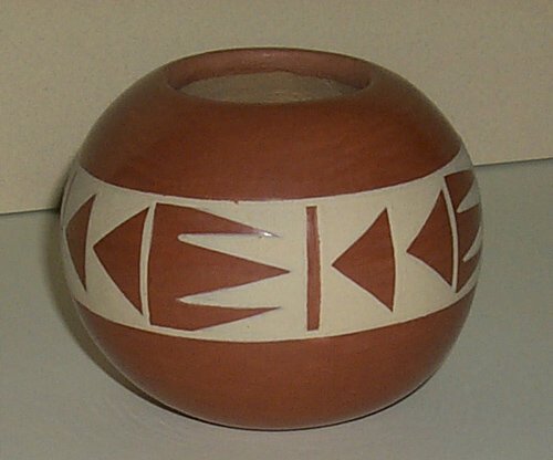 Appraisal: Cream-on-Redware Bowl circa Cream-on-Redware Vase Bowl circa Small Cream-on-Redware Bowl