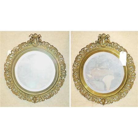 Appraisal: Pair of Renaissance Revival Style Gilt-Metal Mirrors Estimate -