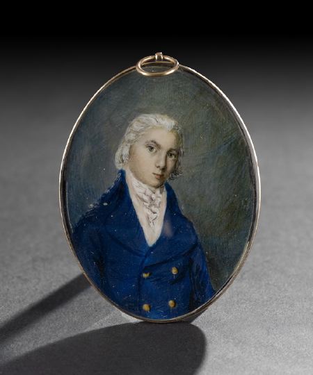 Appraisal: English Oval Portrait Miniature of a Georgian Gentleman in a