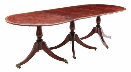 Appraisal: Georgian style mahogany dining table late th century rectangular banded