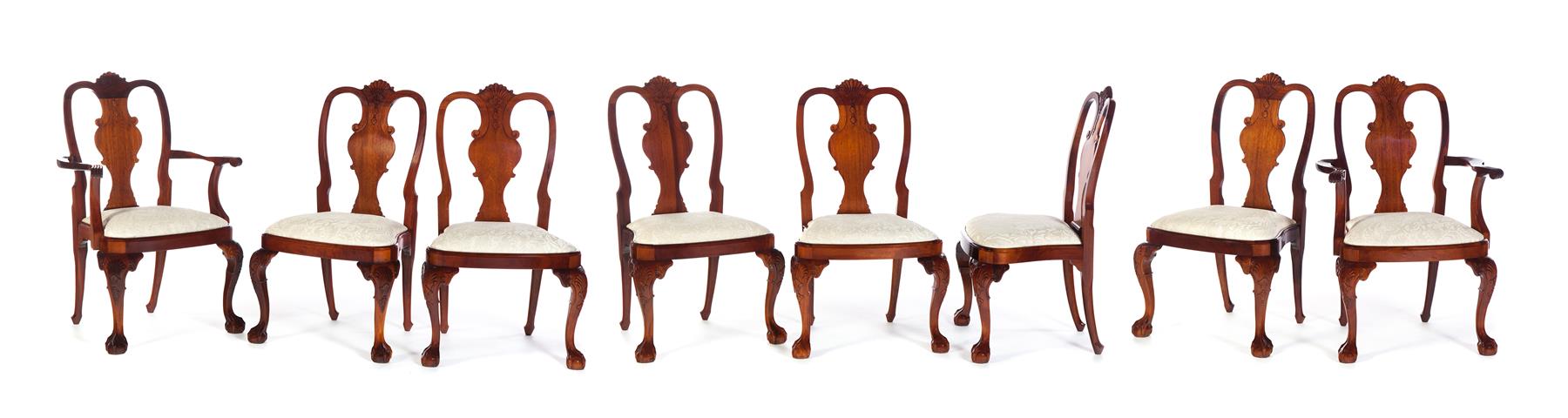 Appraisal: EIGHT CHIPPENDALE-STYLE DINING CHAIRS American nd half- th century Two