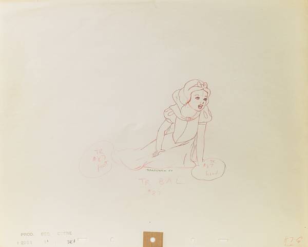 Appraisal: A Walt Disney animation drawing from Snow White and the