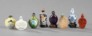 Appraisal: Group of Eight Chinese Snuff Bottles th c inc Group