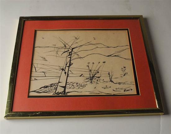 Appraisal: Rhodes Autumn Print signed Rhodes ' framed H W