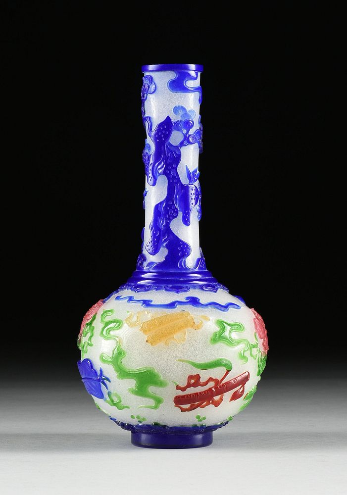 Appraisal: A QING DYNASTY STYLE PEKING GLASS FIVE COLOR CHINESE IMMORTALS