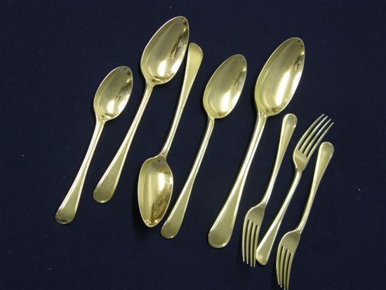 Appraisal: Pair William IV silver fiddle and thread pattern dessert forks