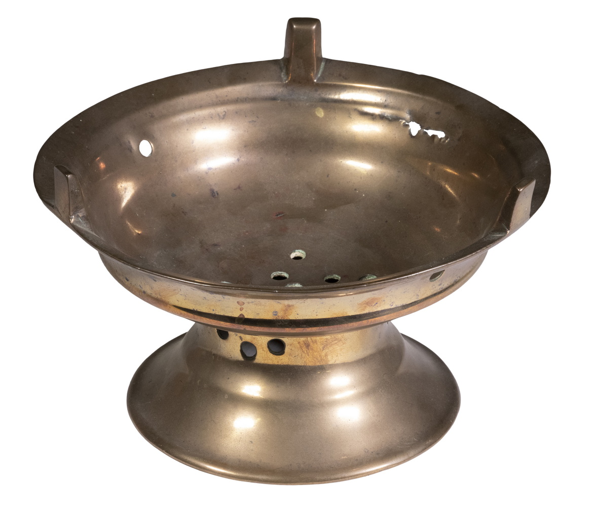 Appraisal: ENGLISH TURNED BRONZE BRAZIER CIRCA Pedestal Bowl with pierced base