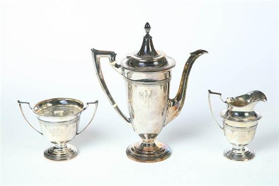 Appraisal: THREE-PIECE SILVER TEA SERVICE Marked for Dominick and Haff New