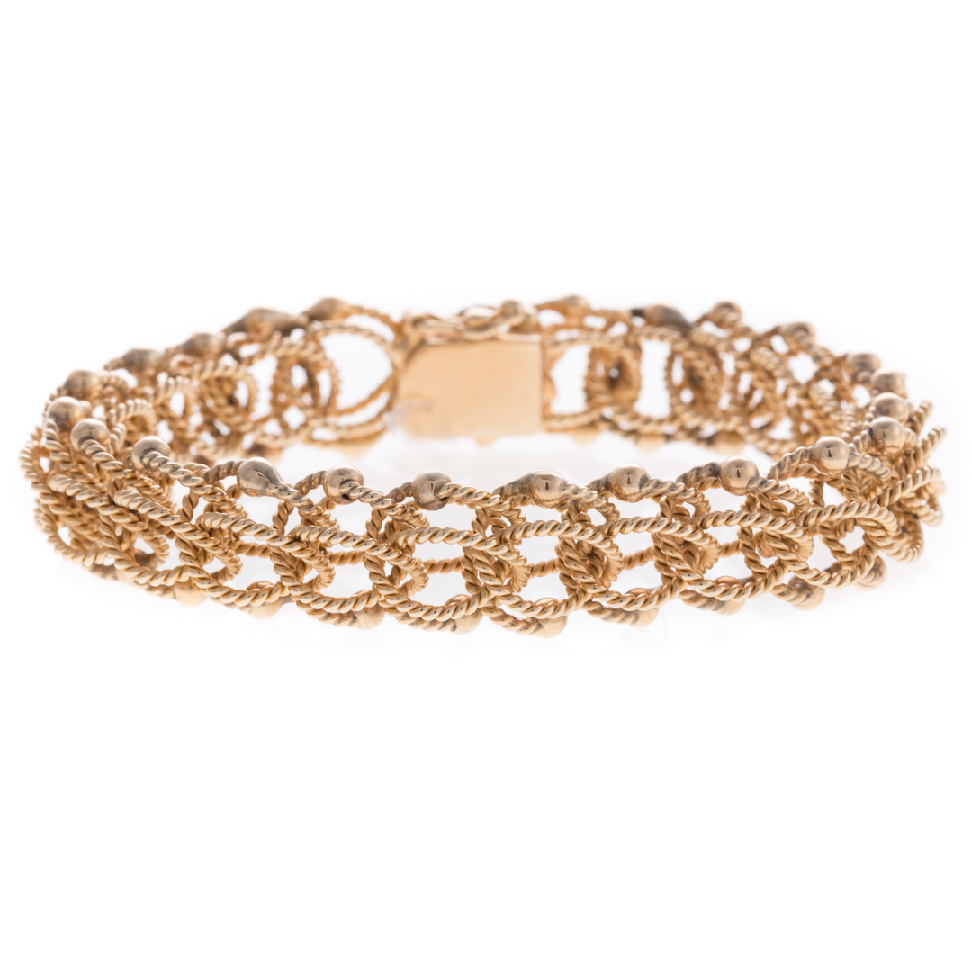 Appraisal: A Lady's Woven Rope Bracelet in K Gold K yellow