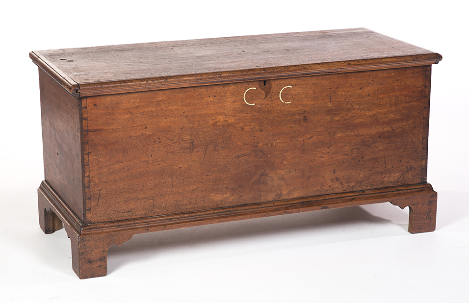 Appraisal: AMERICAN BLANKET CHEST Nineteenth century walnut Blanket chest with old