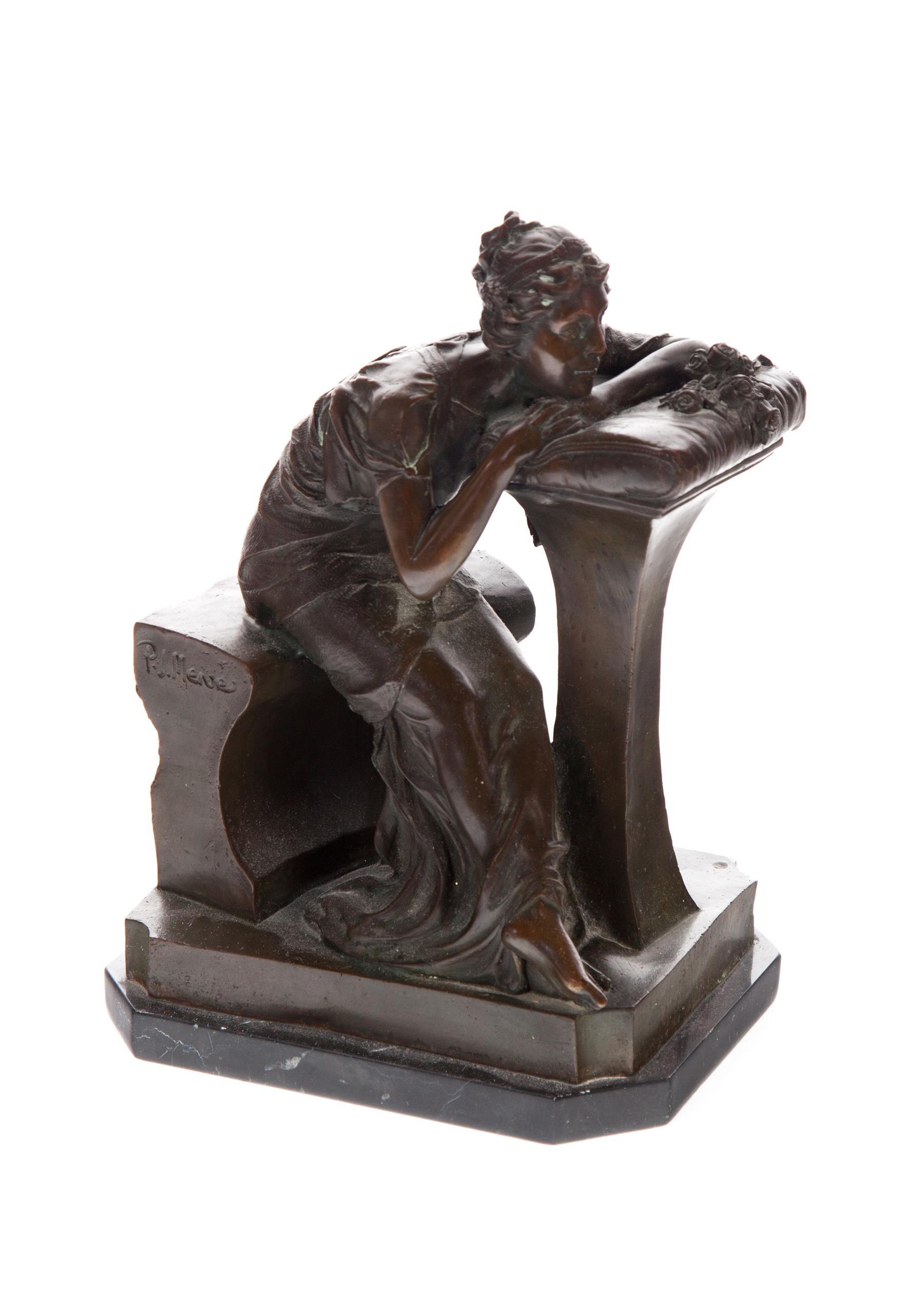 Appraisal: BRONZE FIGURE OF A YOUNG LADY AFTER P J MENE