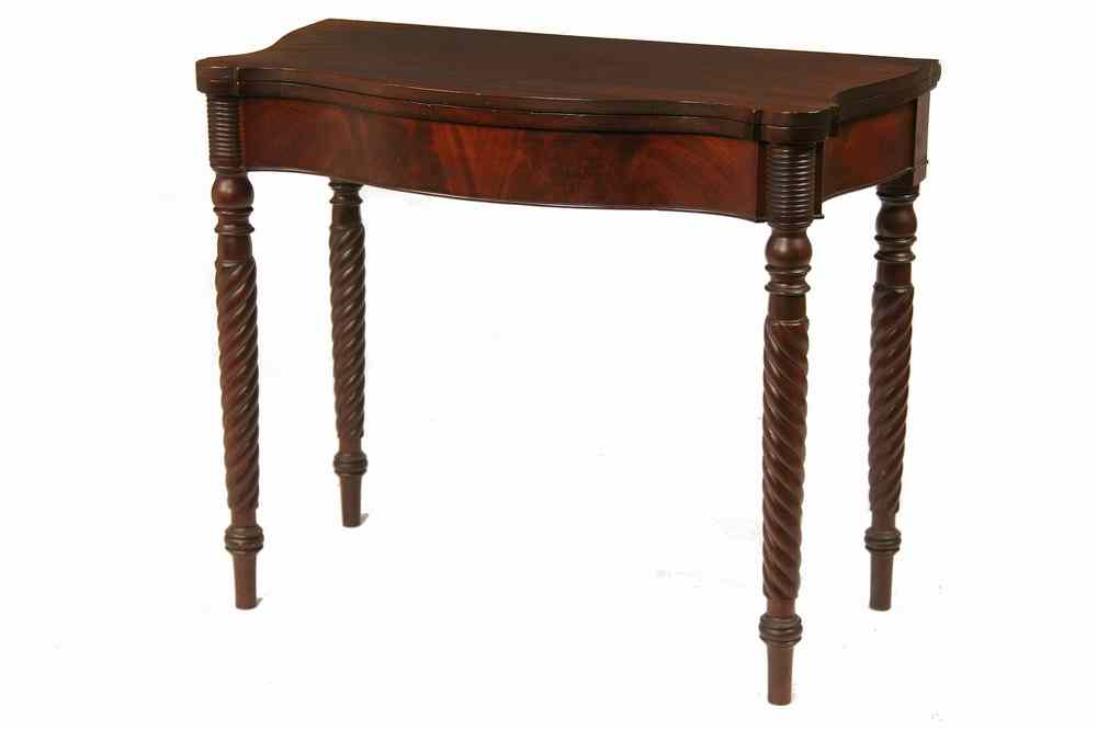 Appraisal: SHERATON CARD TABLE - American Federal Period Sheraton Style Serpentine