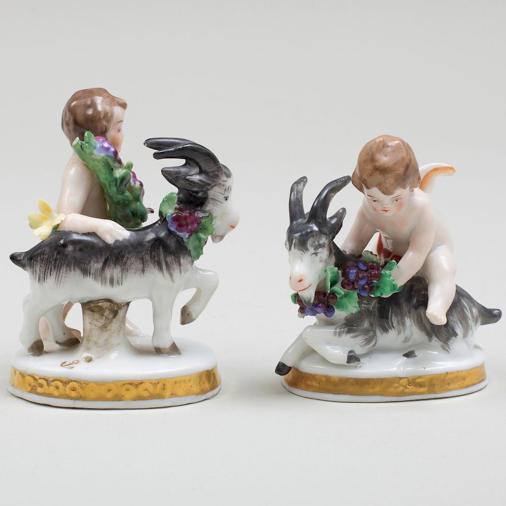 Appraisal: Pair of Samson Porcelain Groups of Cherubs and Goats Each