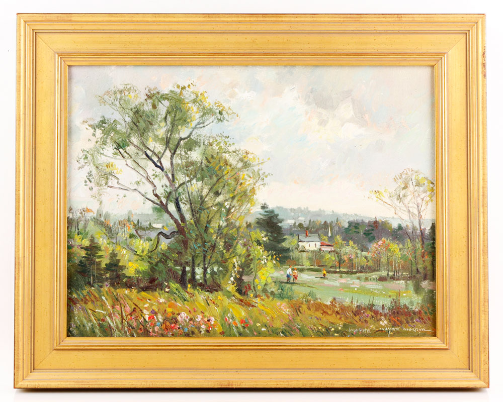 Appraisal: - Morrell Landscape with Figures O M Wayne Beam Morrell