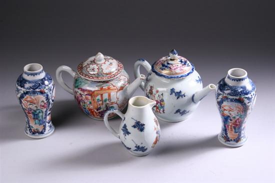 Appraisal: SIX PIECES CHINESE PORCELAIN th century Two teapots pair of