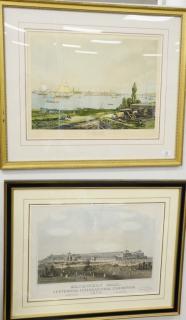 Appraisal: Two colored lithographs including Sidney Z Lucas New-York in from