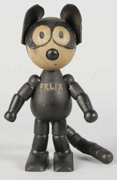 Appraisal: Wooden Schoenhut Felix the Cat Figure Description American Original leather