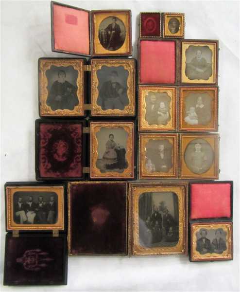 Appraisal: FIVE DAGUERREOTYPES AND FIVE TINTYPES of various sizes including traditional