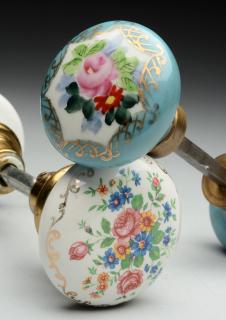 Appraisal: Lot of Victorian Porcelain Door Knobs Hand painted Circa 's