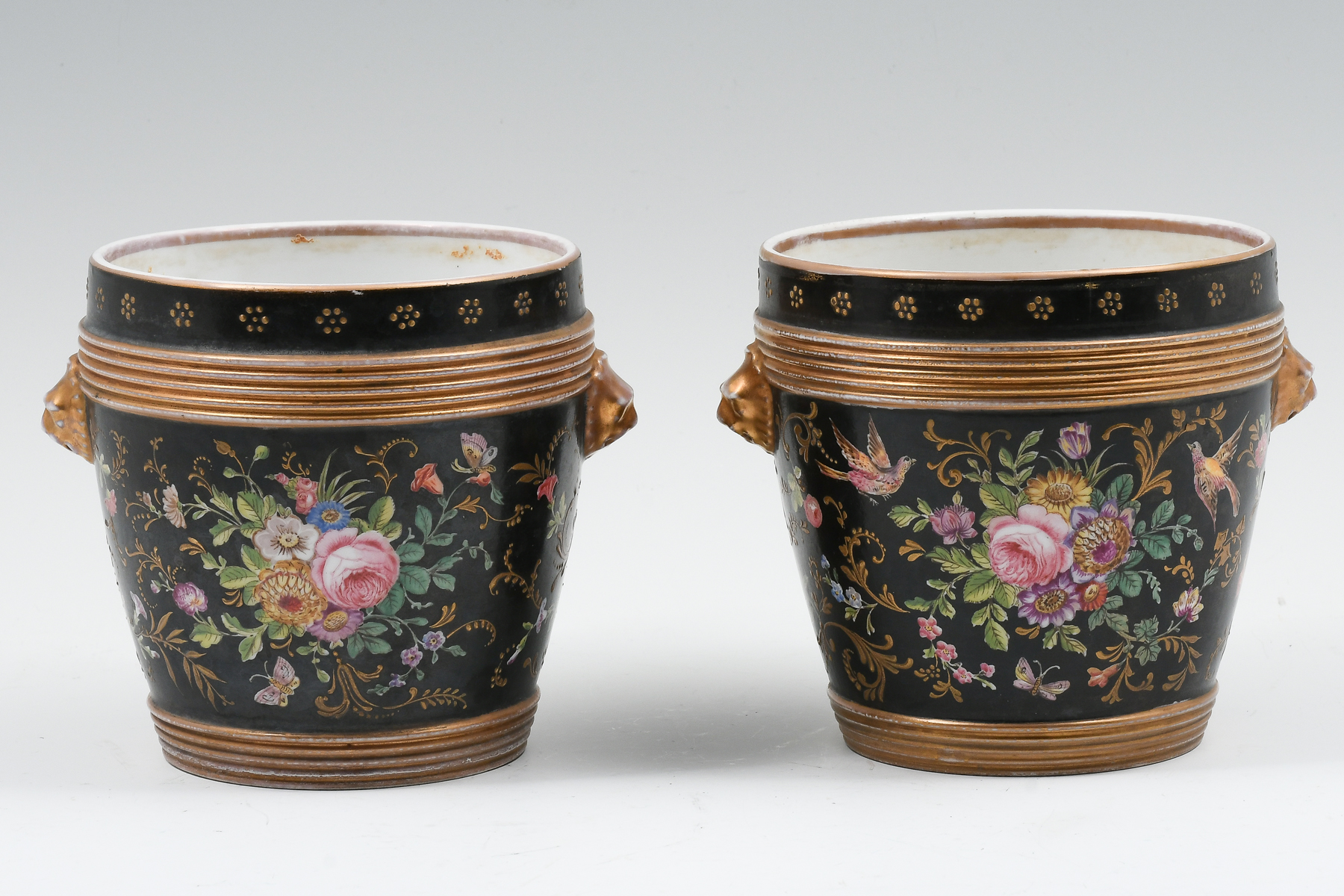 Appraisal: PAIR OF OLD PARIS PORCELAIN JARDINIERES French th-Century Each Planter