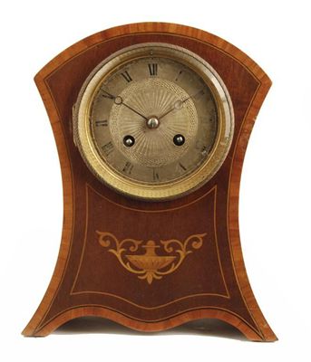 Appraisal: An Edwardian mahogany marquetry and satinwood banded mantel clock with