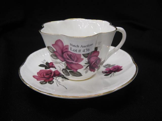 Appraisal: Shelley Porcelain Cup Saucer rose decor excellent