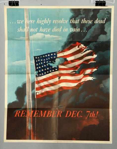 Appraisal: Remember December th War Poster Condition Near Mint Size -