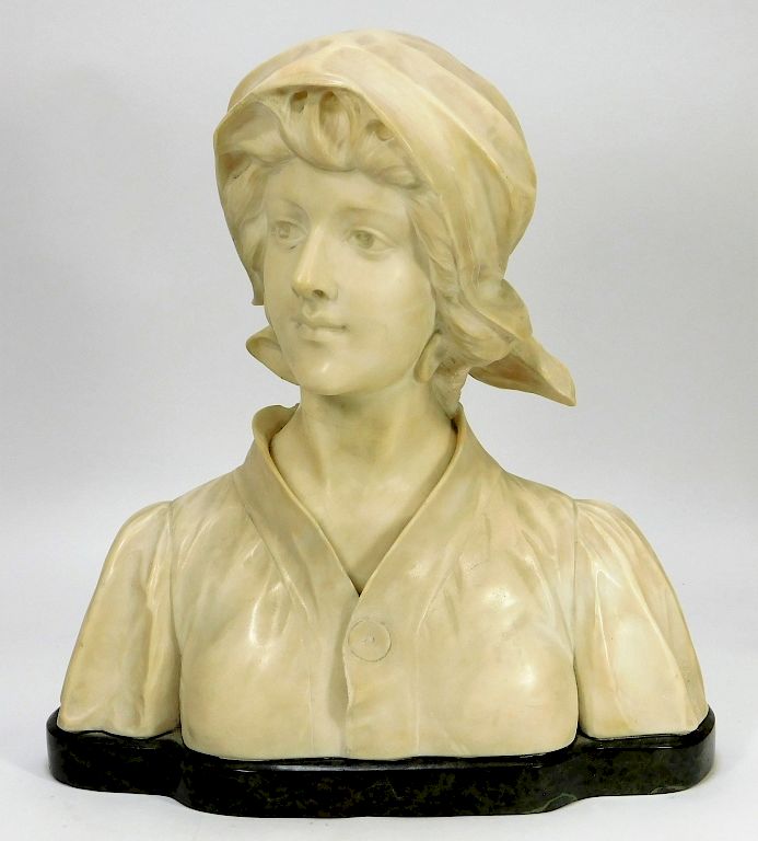 Appraisal: Adolfo Cipriani Marble Bust of a Woman Adolfo Cipriani Marble