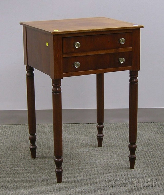 Appraisal: Empire Mahogany Veneer Two-Drawer Stand